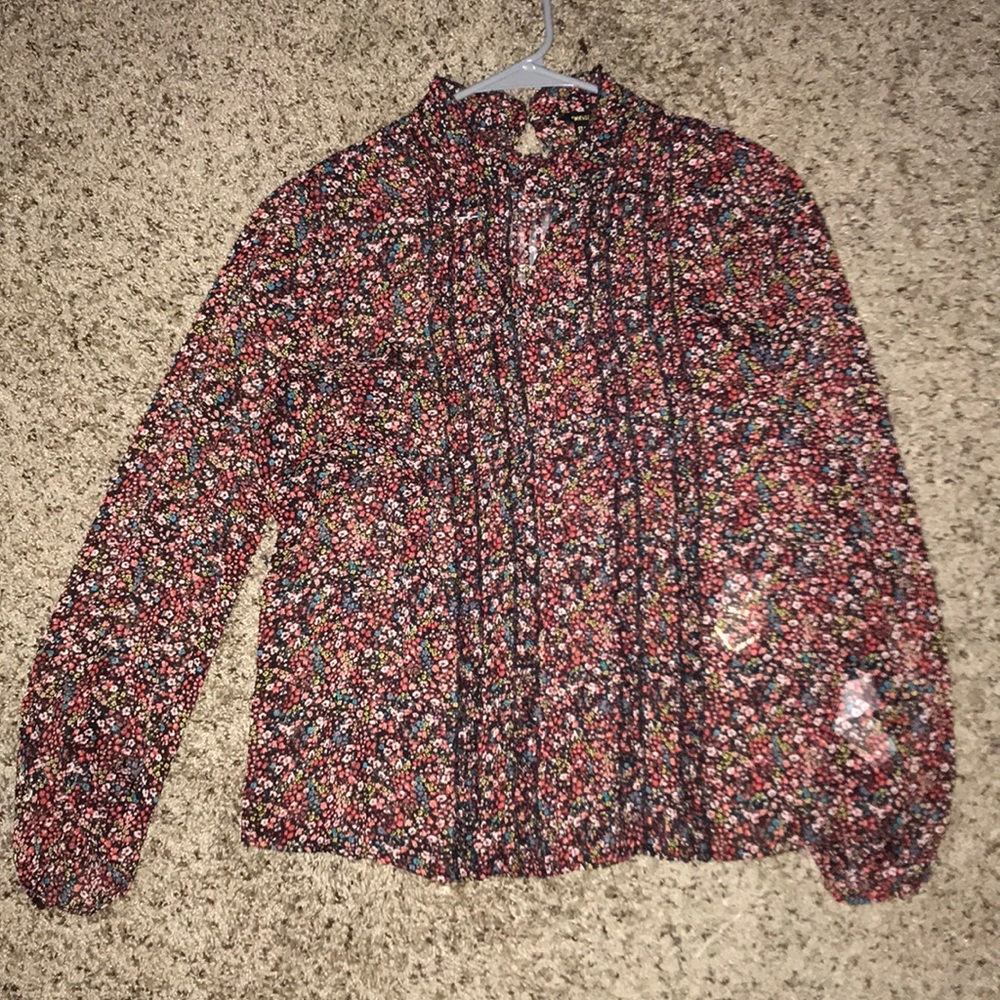 Transparent Blouse with Flowers